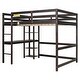 preview thumbnail 7 of 6, Full Loft Bed with Desk and Shelves,Espresso