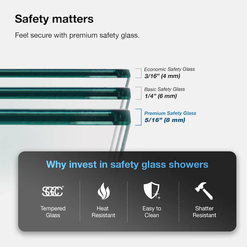 Selby Frameless Sliding Clear Alcove Shower Door
