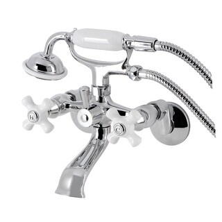 The Period Bath Supply Company (A Division Of Historic Houseparts, Inc.) > Bathtub Faucets > Kingston Brass CC57T2 Vintage Adjustable Center Wall Mount Tub Faucet, Polished Brass