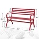 preview thumbnail 10 of 13, Black metal outdoor garden bench-Modern Furniture