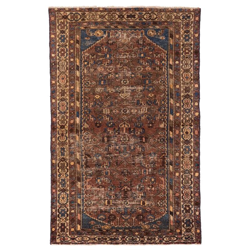 ECARPETGALLERY Hand-knotted Andelz Brown Wool Rug - 4'4 x 6'11