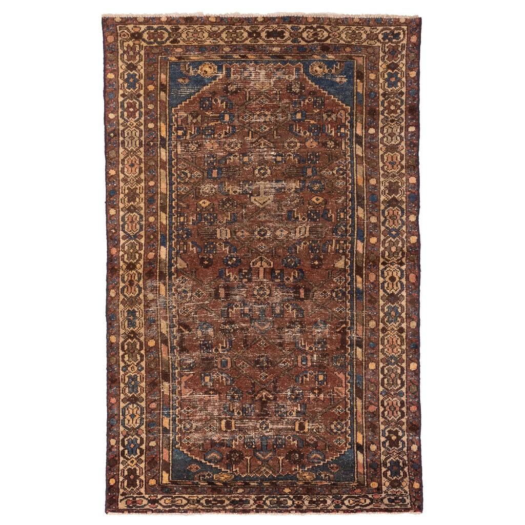 ECARPETGALLERY Hand-knotted Andelz Brown Wool Rug - 4'4 x 6'11