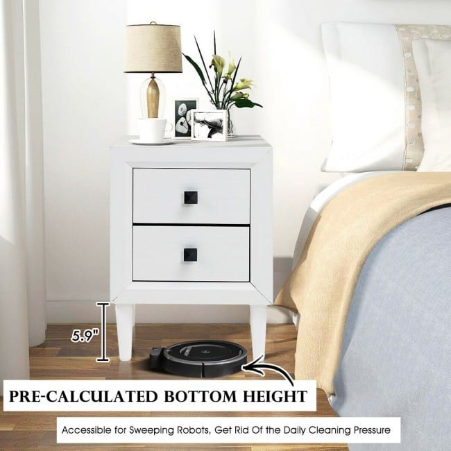 Versatile 2-Drawer Retro Bedside Table - Practical Nightstand for Any Room