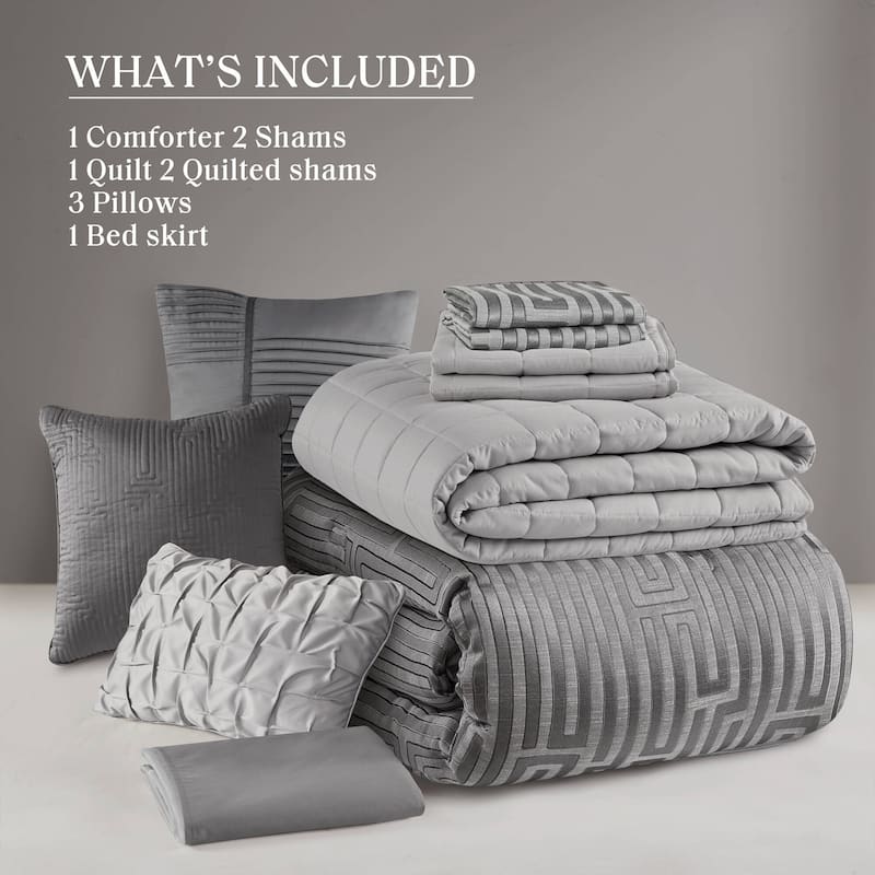 Madison Park Royce 10 Piece Luxury Jacquard Comforter Set