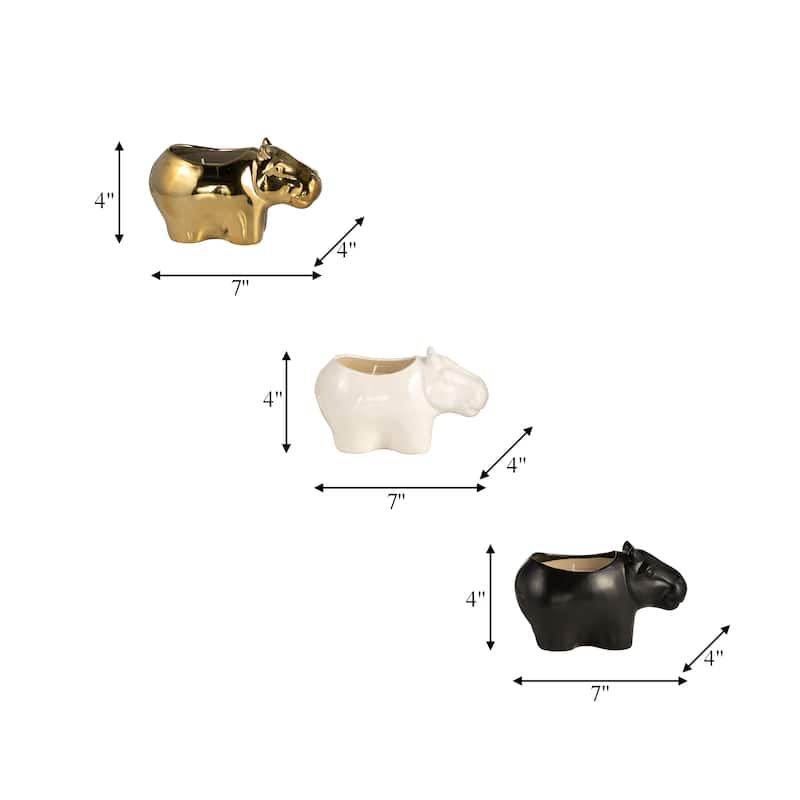 Sagebrook Home Hippo Shaped Candles (Set of 3) - 8" x 4" x 4" - 8" x 4" x 4"