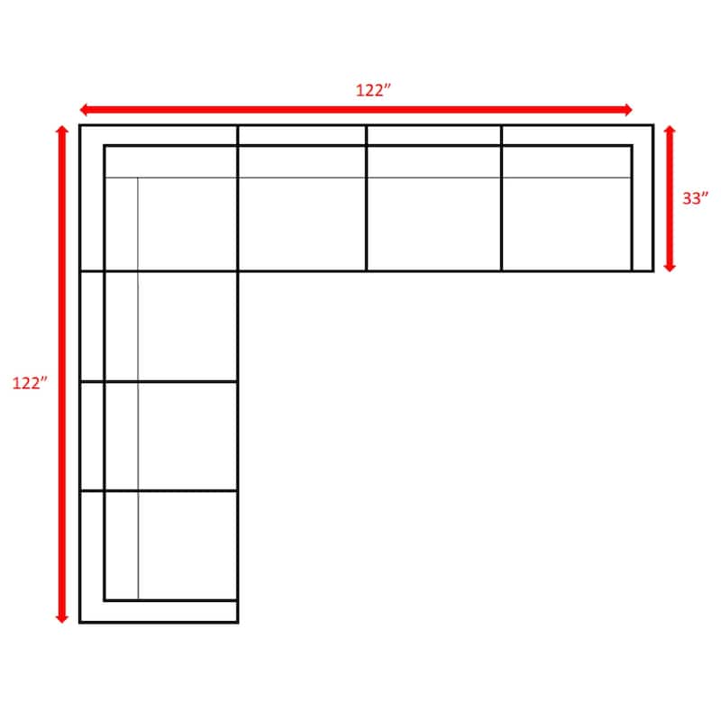LSI 7 Piece Rattan Sectional Seating Group with Cushions