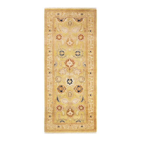 Overton Eclectic One-of-a-Kind Hand-Knotted Runner - Lime, 2' 7" x 6' 3" - 2' 7" x 6' 3"