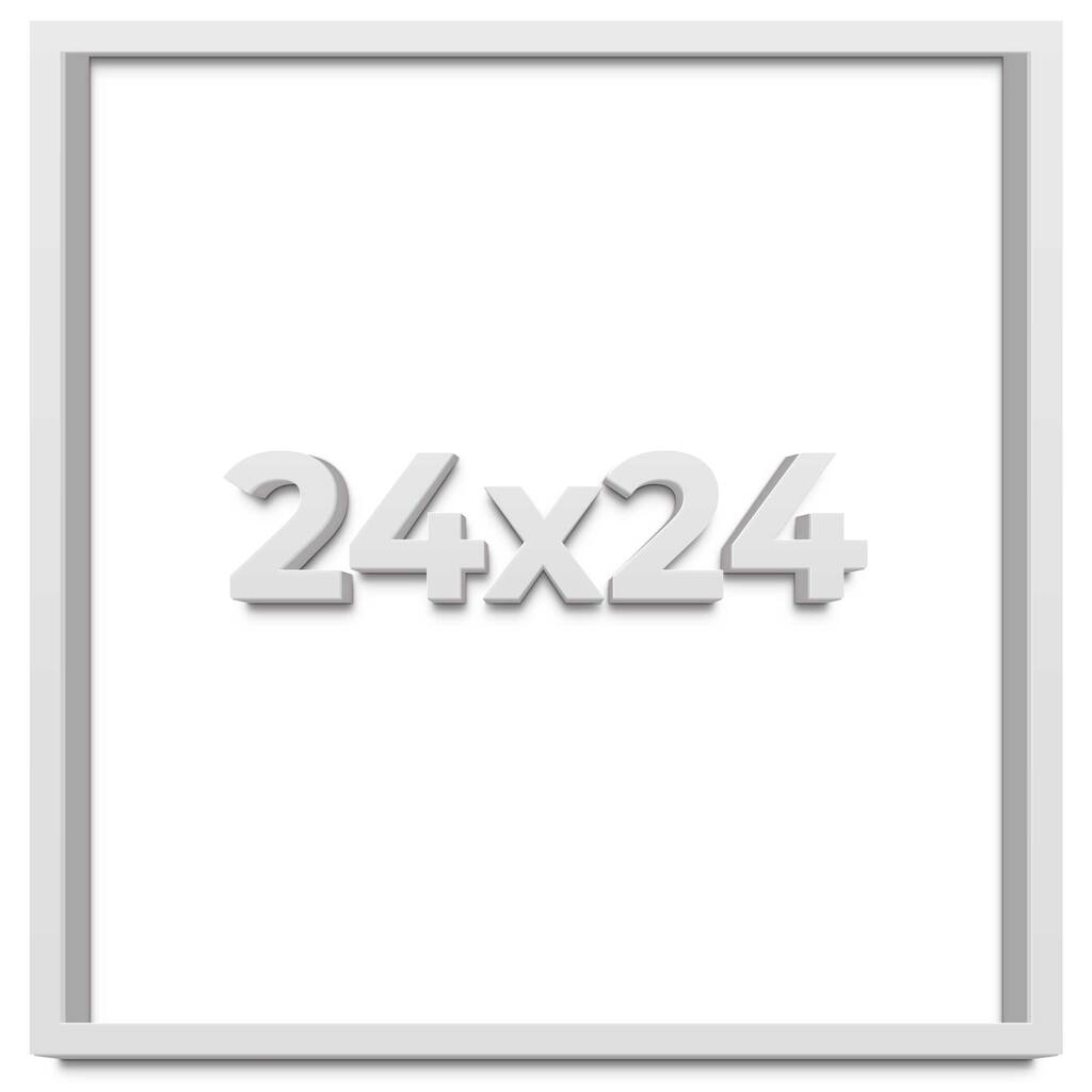 24x24 Shadow Box Frame White | 2 Inches Deep Real Wood Contemporary