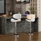preview thumbnail 9 of 78, Bar Stools Adjustable Height Swivel Faux Leather Armless Barstools Set of 2 - Snow White - Adjustable