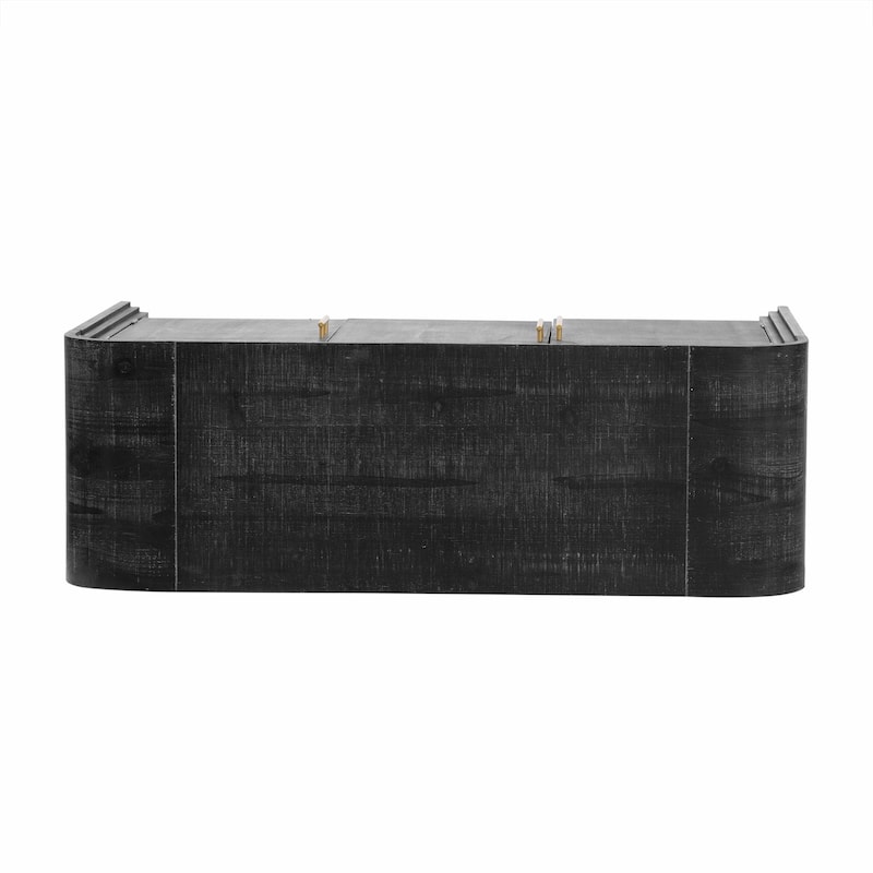 Retro Minimalist Curved Sideboard with Gold Handles and Adjustable Dividers