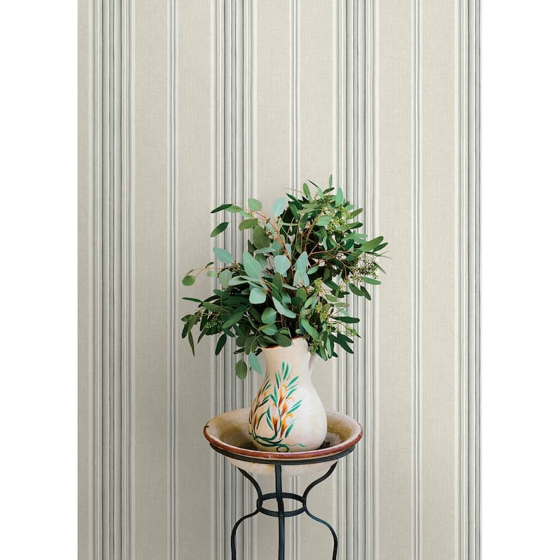 Chesapeake Calvados Turquoise Linen Stripe Wallpaper