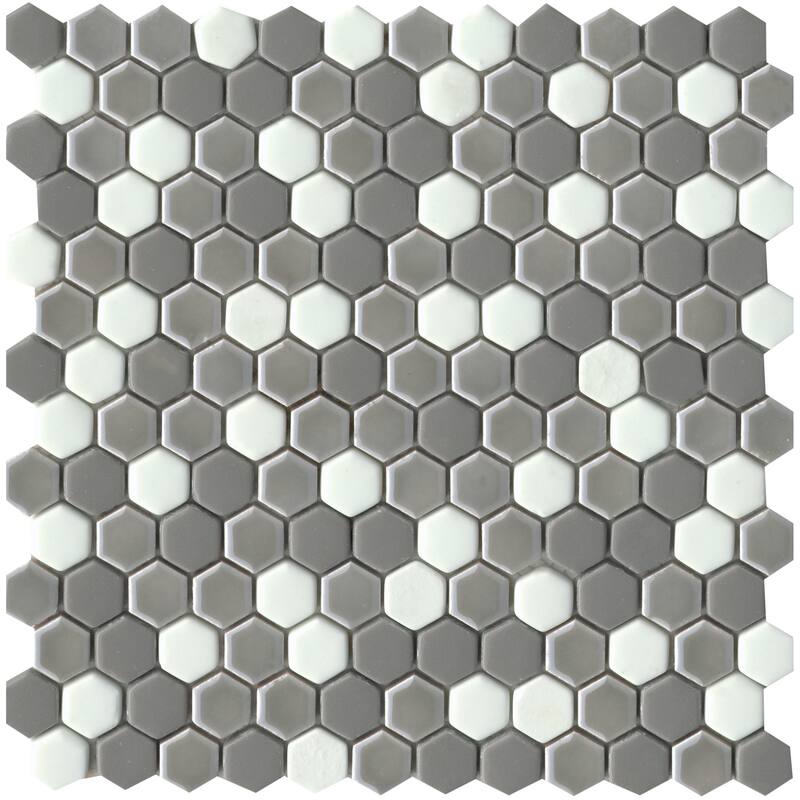 Emser Tile Confetti II - 12" x 12" Hexagon Geometric Mosaic Floor and