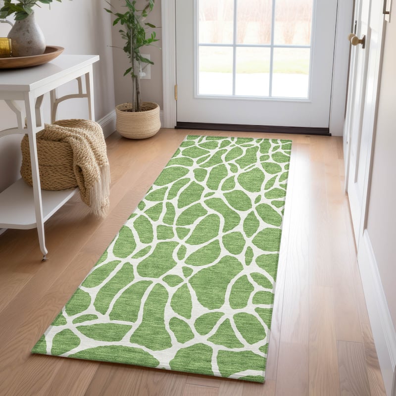 Machine Washable Indoor/ Outdoor Modern Chantille Rug