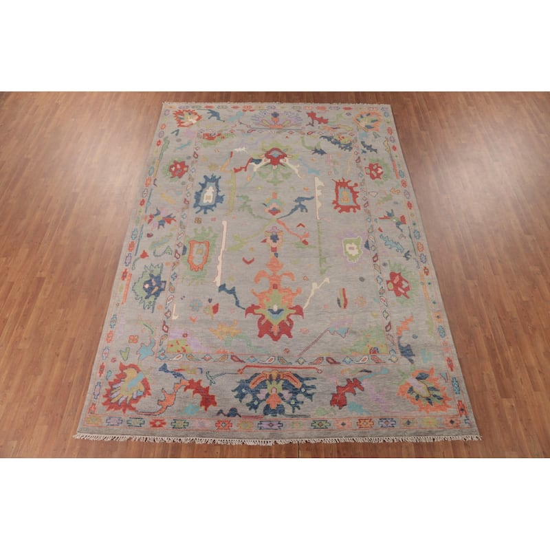 Floral Oushak Oriental Area Rug Handmade Living Room Wool Carpet - 8'9"x 12'3"