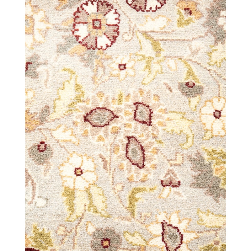 Overton Hand Knotted Wool Vintage Inspired Traditional Mogul Ivory Runner Rug - 10' 6" X 2' 8"