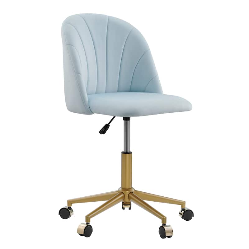 Aubrie Velvet Curved Swivel Desk Chair
