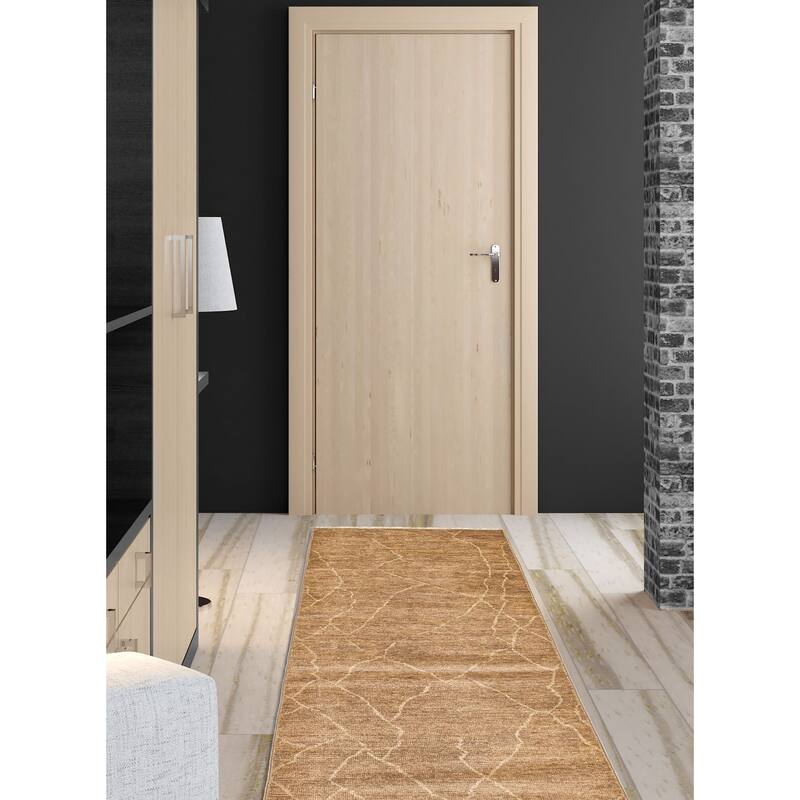 ECARPETGALLERY Hand-knotted Mystique Brown Wool Rug - 3'0 x 9'7