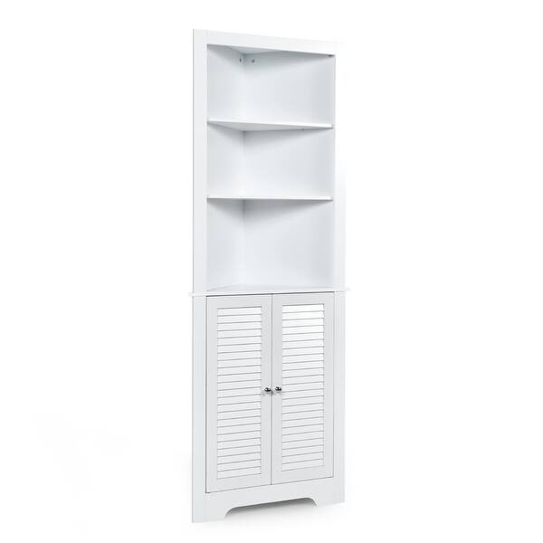 Corner Storage Corner Hutch with Shutter Doors and