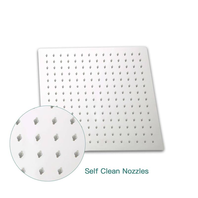 8/10/12/16 Inch Adjustable Rainfall Shower Head Wall-mounted Solid Square Ultra Thin 304 Stainless Steel