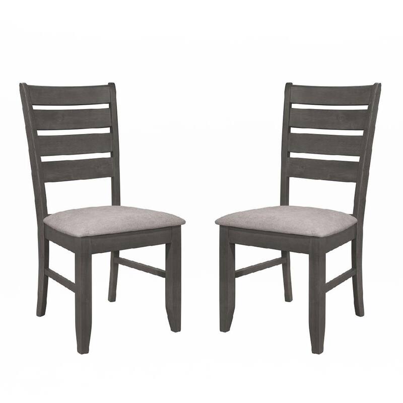 Set of 2 Dining Chairs with Fabric Upholstered Seat