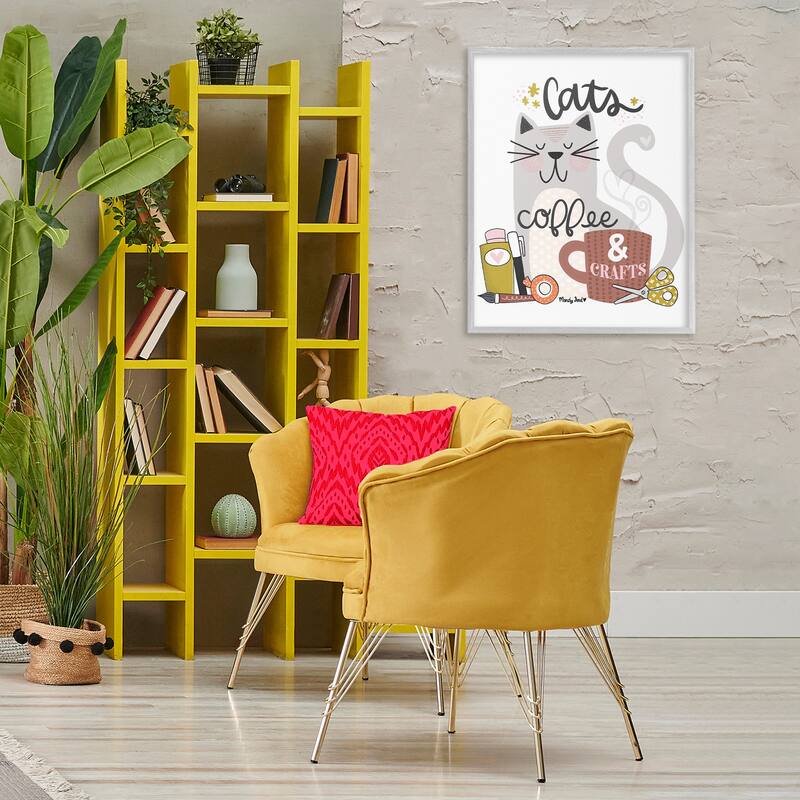 Stupell Cats Coffee & Crafts Framed Giclee Art Design By Mandy Ford Art + Illustration