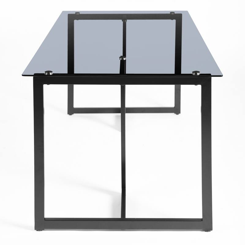 Homylin SLIP 55.1''L Modern Rectangular Space-Saving Dining Table with Metal Frame Blake Leg For Kitchen Office
