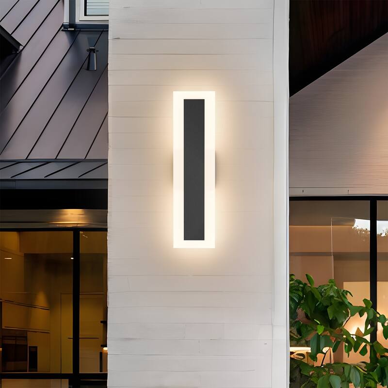Outdoor Linear Integrated LED Wall Sconce Light Fixture with Bracket