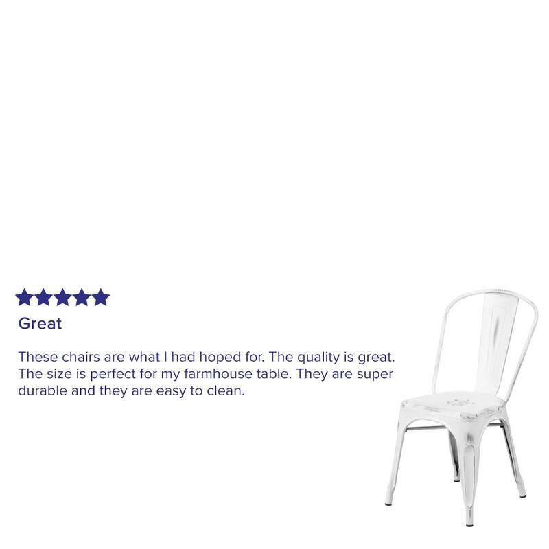 Distressed Metal Indoor/ Outdoor Stackable Chair