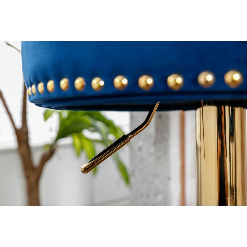 Set of 2 Adjustable Counter Height Swivel Bar Stools with Footrest