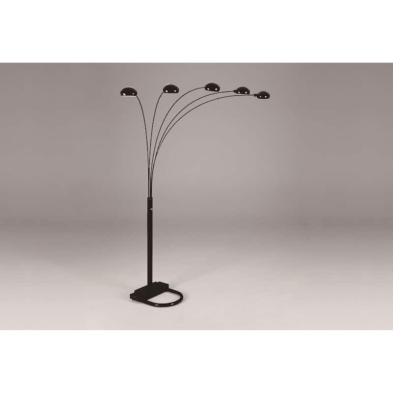 1pc Modern Design Classic Peacock Shade 82" Floor Lamp Black Living Room