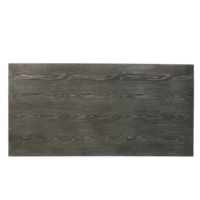 Outdoor Dining Table Aluminum Top Steel Frame Rectangular Patio Garden