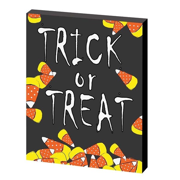 10" Candy Corn "Trick Or Treat" Hanging Plaque - 8-inchx10-inch