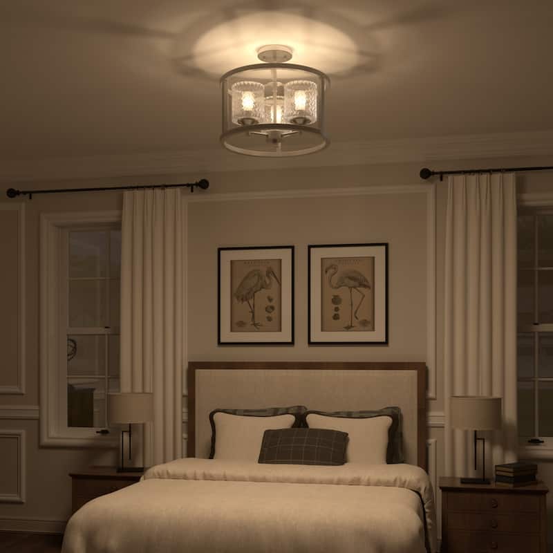 Acroma 3-light Modern Drum Flush Mount Ceiling Lighting - N/A