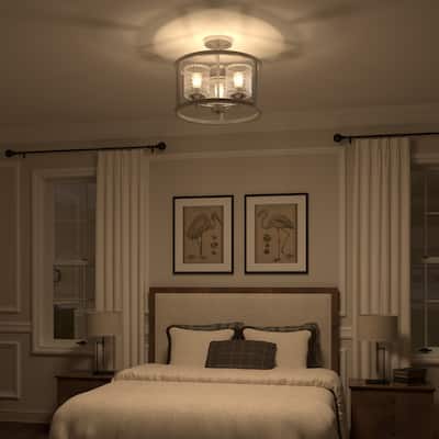 Acroma 3-light Modern Drum Flush Mount Ceiling Lighting - N/A