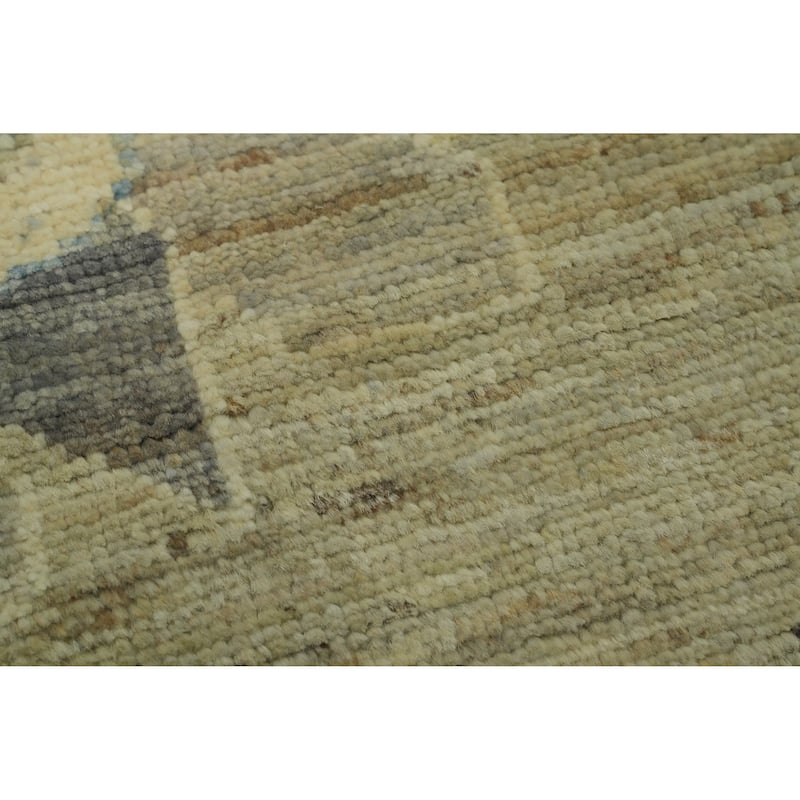 Vegetable Dye Wool Oushak Turkish Large Rug, Floral Geometric Carpet - 14' 10'' X 11' 9''