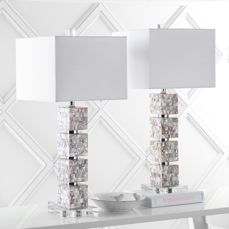 SAFAVIEH Lighting 31-inch Rafferty Cream Table Lamp (Set of 2) - 13"x13"x29"