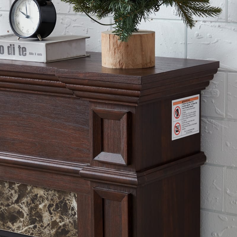 GDFStudio - Hearthstone Traditional Storage Electric Fireplace with Mantel and Realistic LED Flame