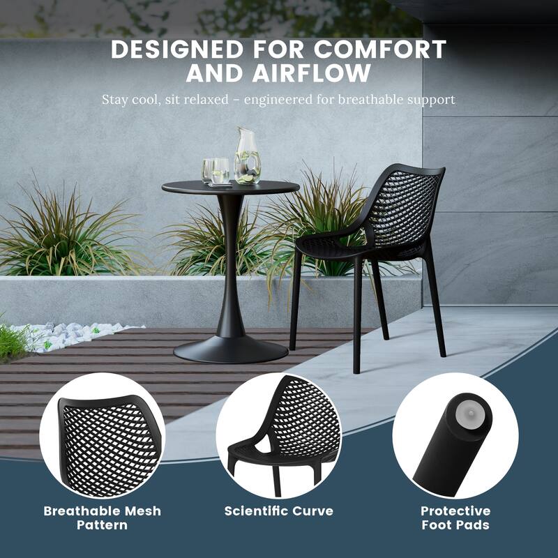 Frond and Form Outdoor Stacking Dining Side Chair (Set of 2)