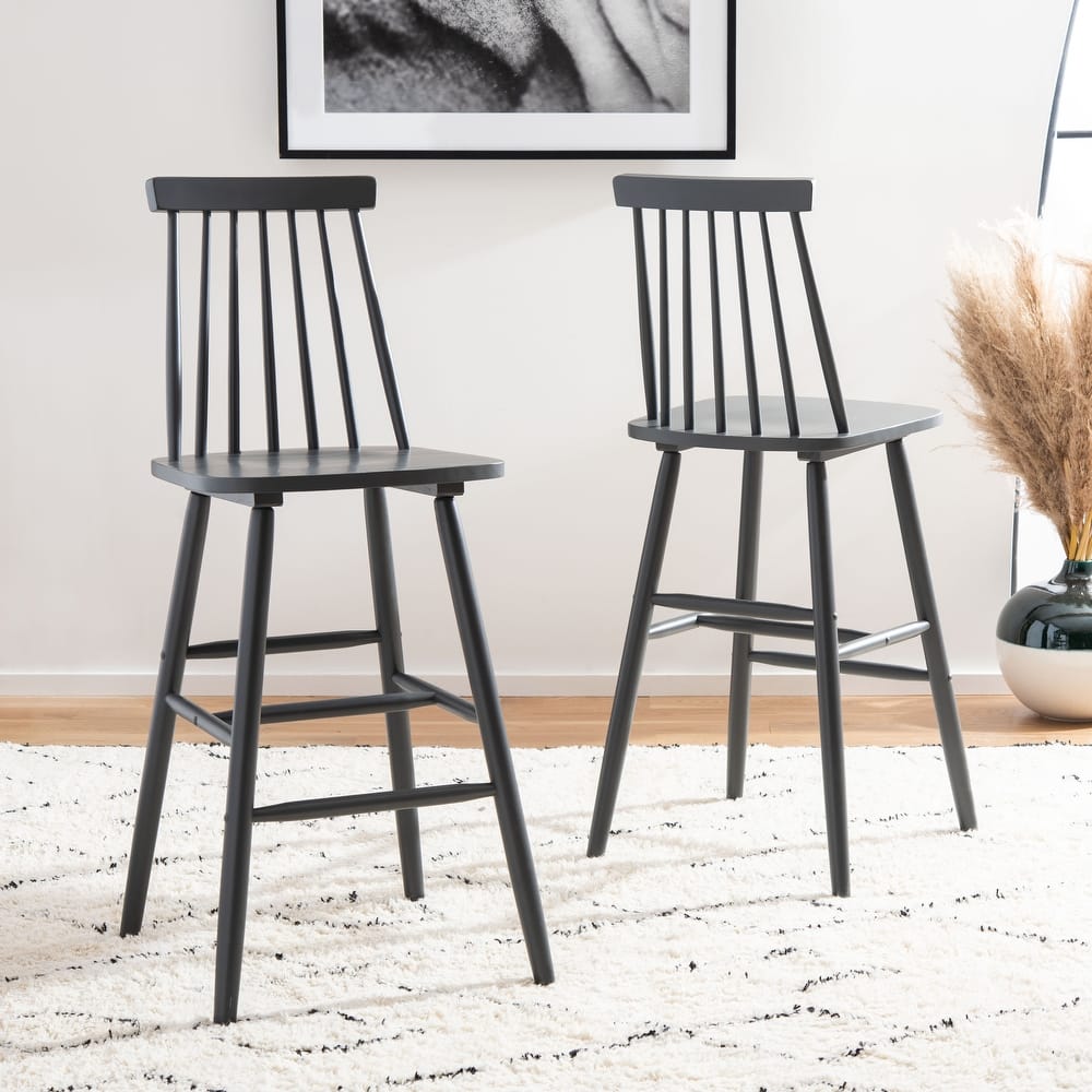 SAFAVIEH Texie 30-In. Spindle Farmhouse Bar Stool (Set of 2) - 19.3" x 20.9" x 44.2" - 19"W x 21"D x 45"H