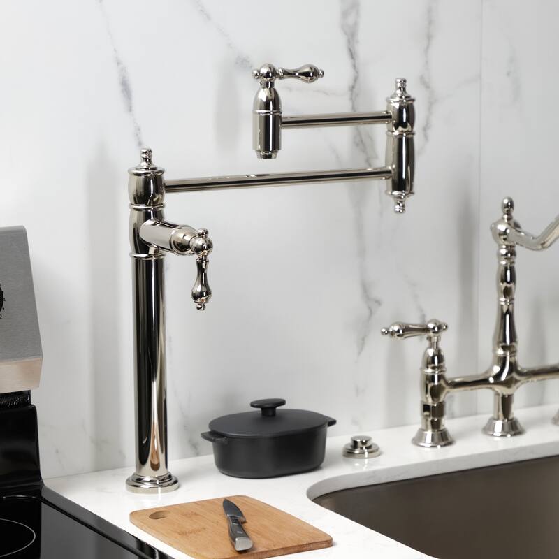 Kingston Brass Restoration Two-Handle 1-Hole Deck Mount Pot Filler Faucet
