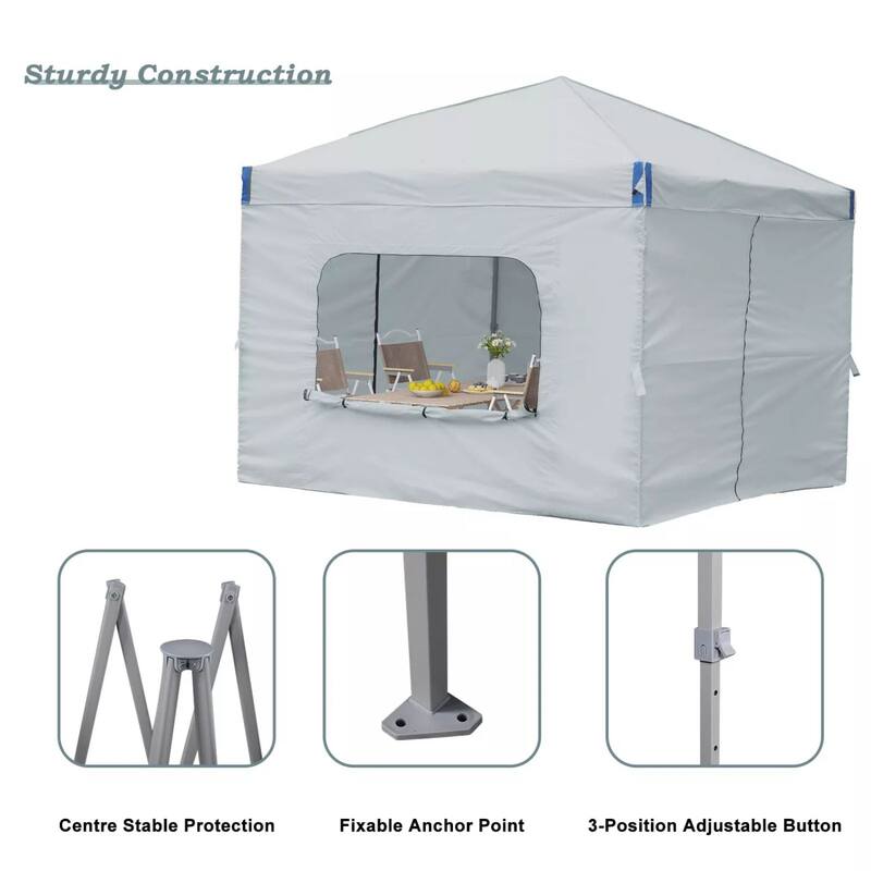 Aoodor 12'x12'Pop Up Canopy Tent with Removable Mesh Window Sidewalls, Portable Instant Shade Canopy with Roller Bag