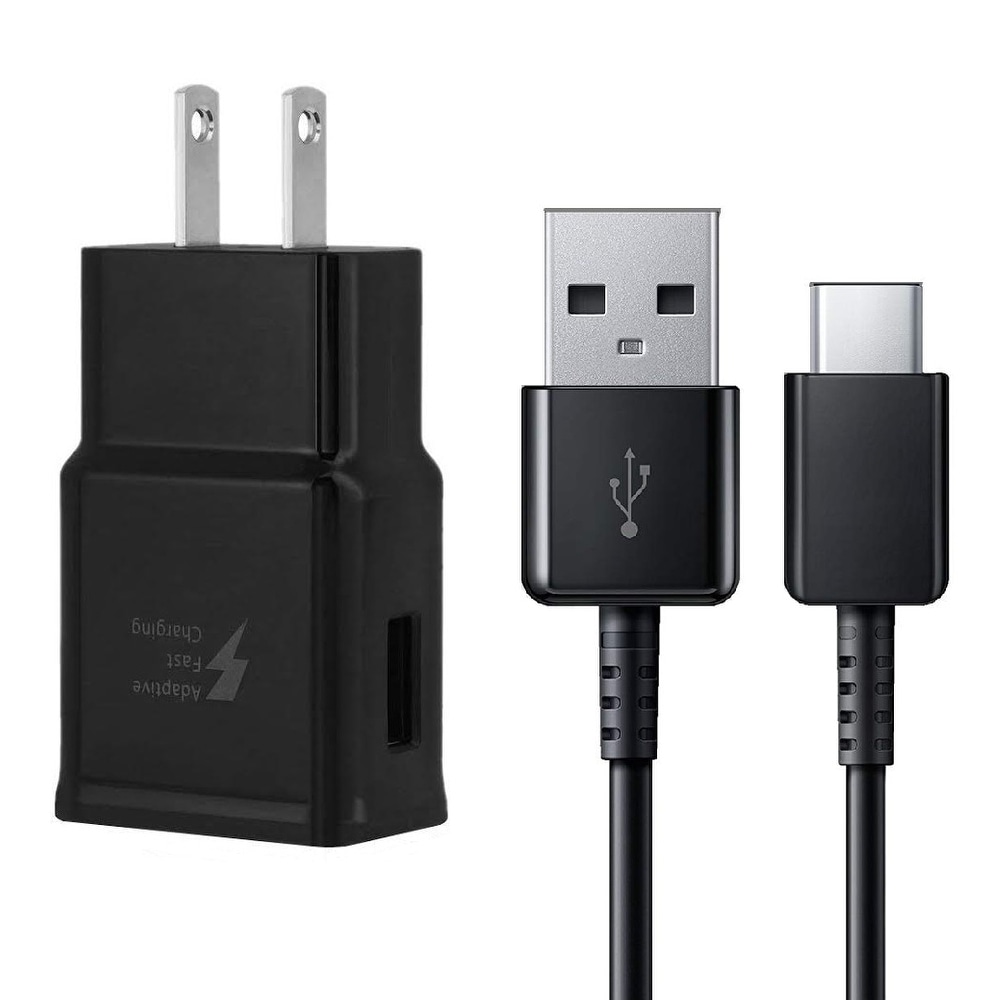 Adaptive Fast Afc For Samsung Galaxy S9 S9 Plus S8 S8 Plus Note 8 Wall Plug With Type C Cable Black