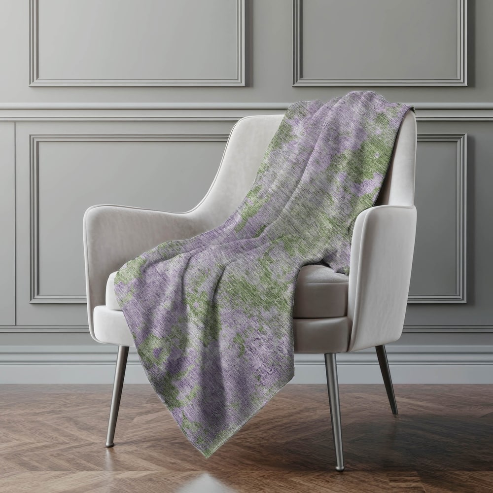 Premium Machine Washable Abstract Modern Sherpa Throw Blanket