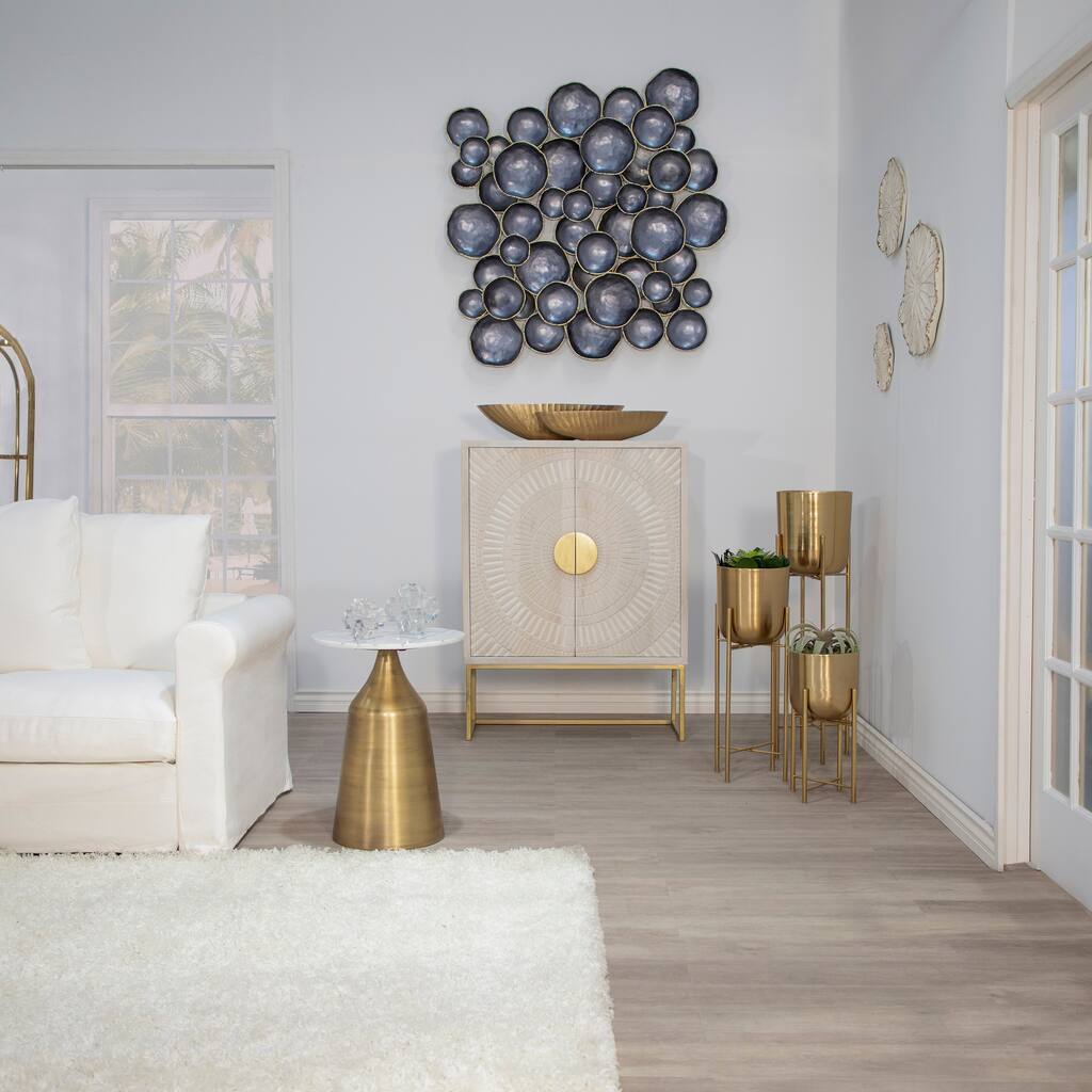 Set of Two Decorative Metal Bowls Contemporary Oval Shaped Silver Bowl Decor 21" and 24" Home or Office Storage - 24" x 8" x 6"