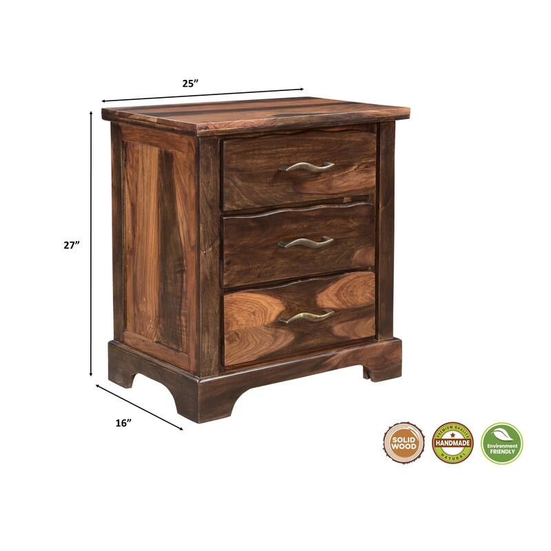 Avenue Live Edge 3-drawer Nightstand