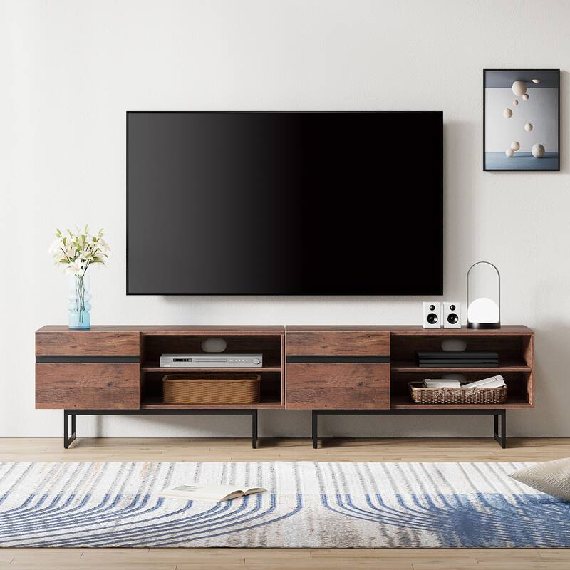 WAMPAT Modern TV Stand for up to 85 inch TV - nolight