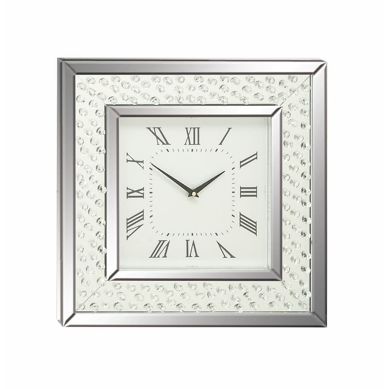 White MDF Glam Wall Clock No Theme 20 x 20 x 2