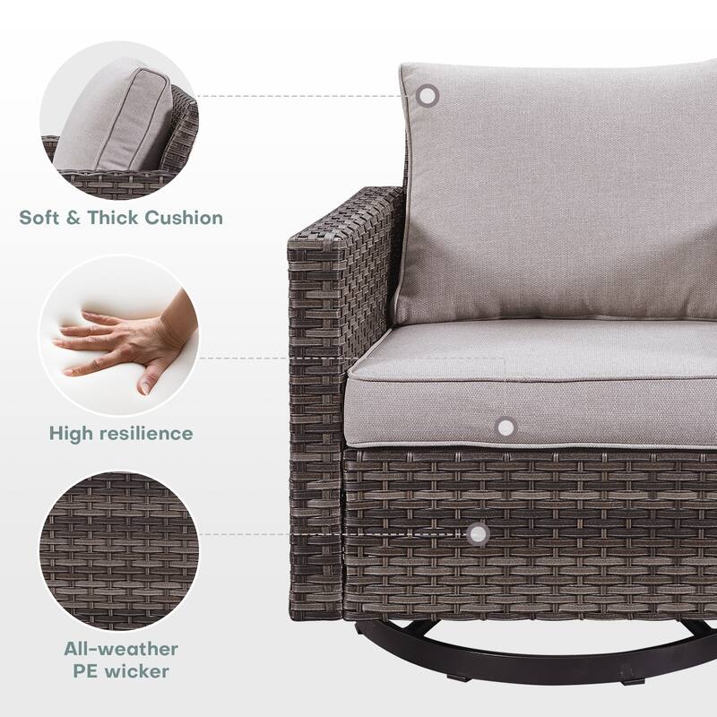 Gymojoy L-Shaped Outdoor Corner Sectional Sofa 6-seats Couch Conversation Set