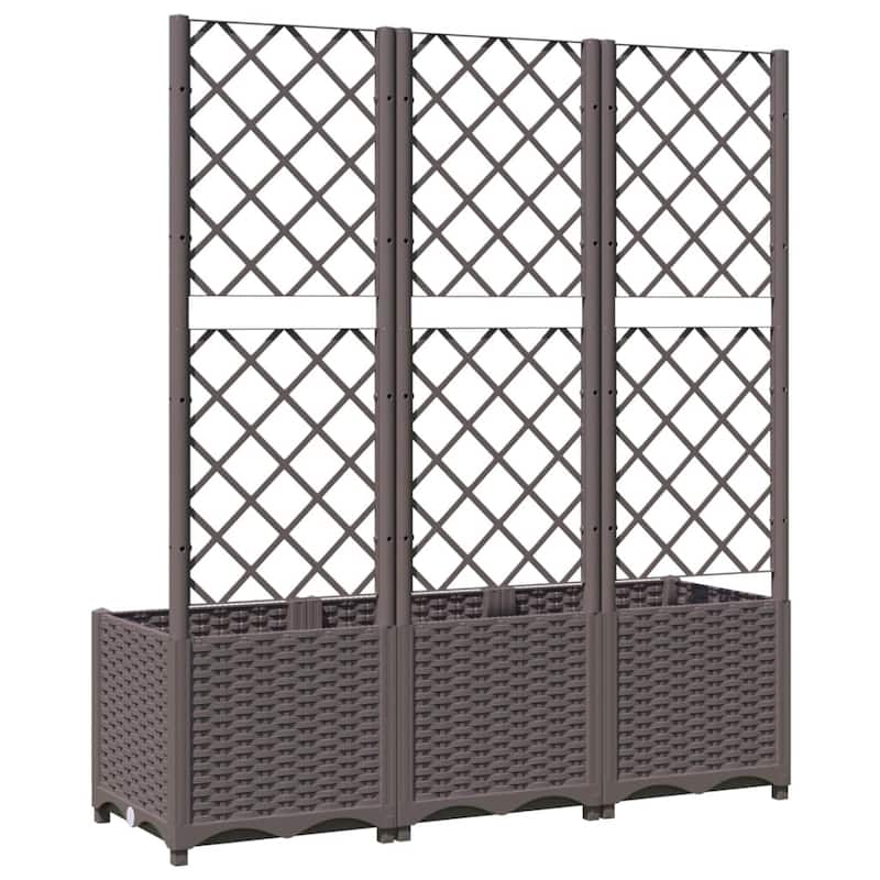 vidaXL Garden Planter with Trellis Plant Pot Flower Box Raised Bed Outdoor PP