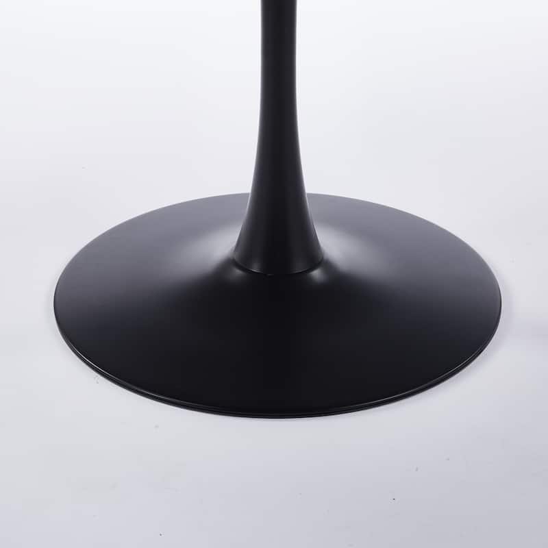 Small Square Dining Table, Mid Century Modern Kitchen Dining Table, Bistro Table with MDF Tabletop & Metal Pedestal